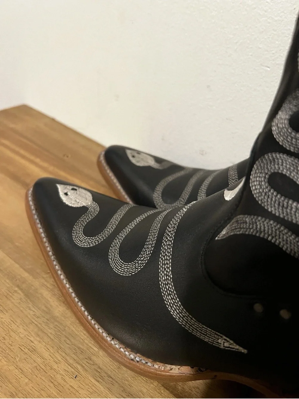 pskaufman snake junction eastern Boots black leather Size 7.5 N73